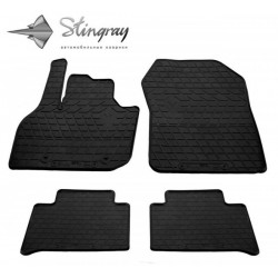 CAR RUBBER FLOOR MATS BLACK RENAULT ZOE (2018-...) STINGRAY