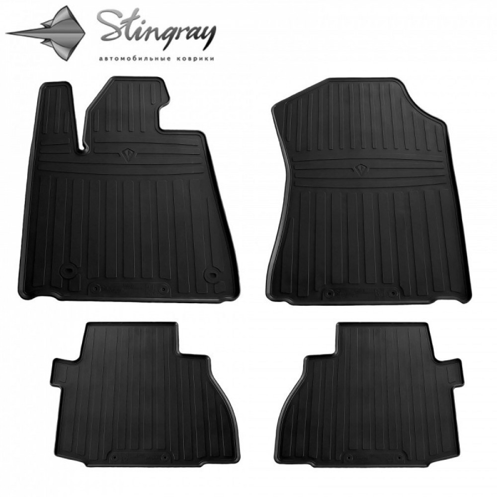 CAR RUBBER FLOOR MATS BLACK TOYOTA TUNDRA (Double Cab/Сrew Max Cab) (2007–2013) STINGRAY