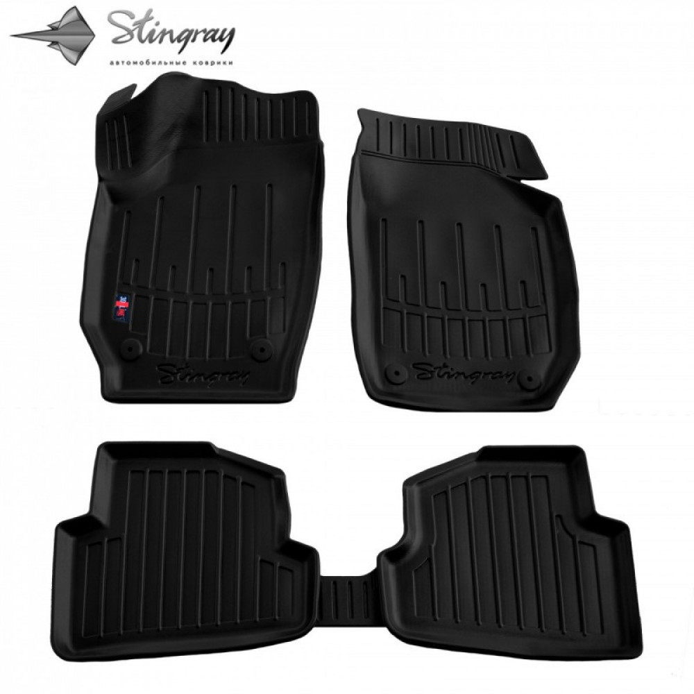 GUMINIAI KILIMELIAI JUODI SKODA FABIA II (2007-2014) 3D STINGRAY