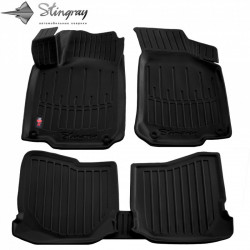 CAR RUBBER FLOOR MATS BLACK SKODA OCTAVIA I (1996-2004) 3D STINGRAY