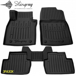 CAR RUBBER FLOOR MATS BLACK VOLKSWAGEN GOLF V (2003-2008) 3D STINGRAY