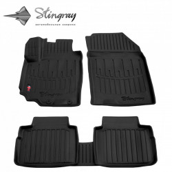 CAR RUBBER FLOOR MATS BLACK SUZUKI SX4 II (2013-...) 3D STINGRAY