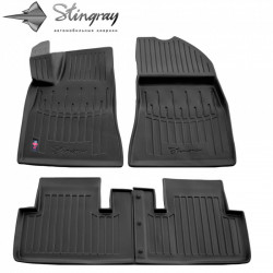 CAR RUBBER FLOOR MATS BLACK TESLA Model 3 (2017-...) 3D STINGRAY