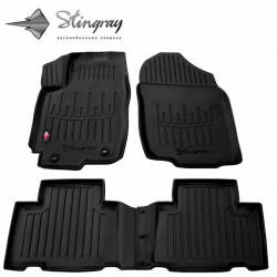 CAR RUBBER FLOOR MATS BLACK TOYOTA RAV 4 (2013-2018) 3D STINGRAY