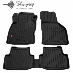 CAR RUBBER FLOOR MATS BLACK VOLKSWAGEN PASSAT B8 (2014-..) 3D STINGRAY