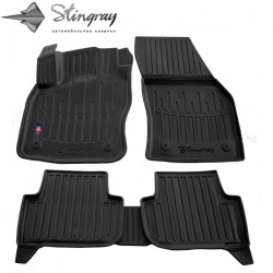 CAR RUBBER FLOOR MATS BLACK VOLKSWAGEN TIGUAN II (2016-...) 3D STINGRAY