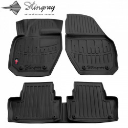 CAR RUBBER FLOOR MATS BLACK VOLVO XC60 (2008-2017) 3D STINGRAY