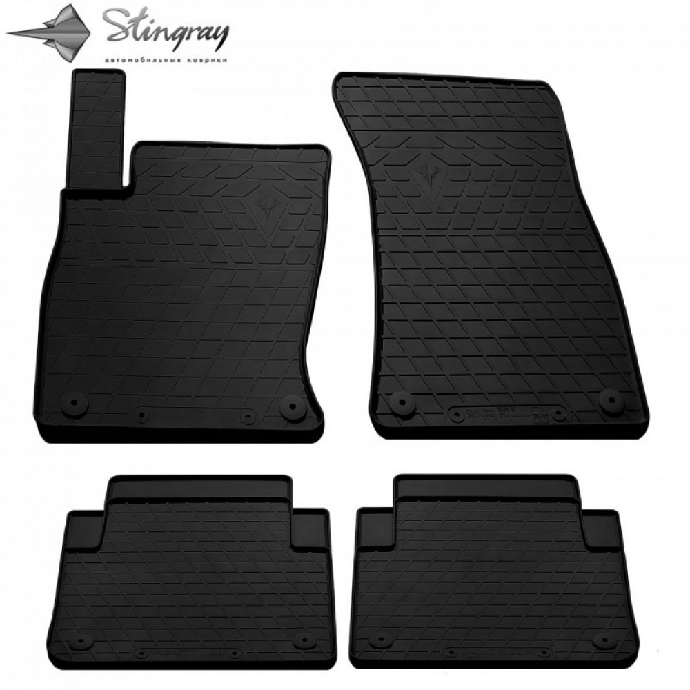 CAR RUBBER FLOOR MATS BLACK AUDI A8 (D3) (2002-2010) STINGRAY