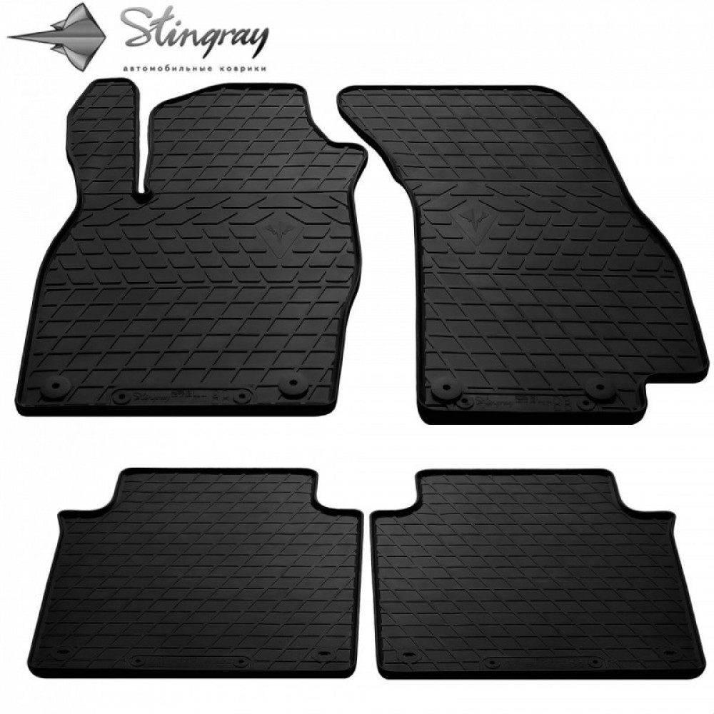 CAR RUBBER FLOOR MATS BLACK AUDI A8 (D5) long (2018-...)  STINGRAY