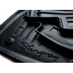 CAR RUBBER FLOOR MATS BLACK KIA SPORTAGE (2004-2010) 3D STINGRAY