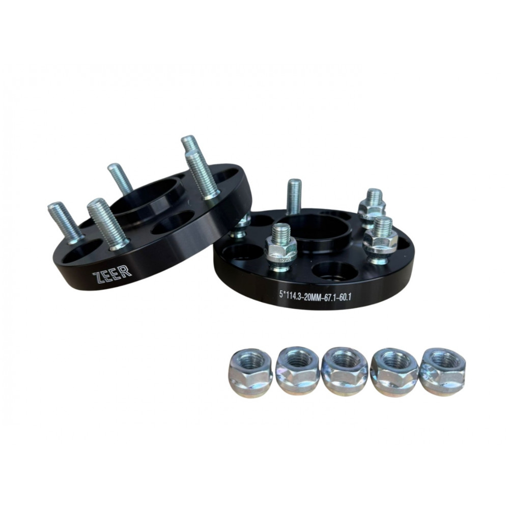 Ratta vaheklots (adapter) must 20mm 5x114.3 67.1/60.1 M12x1.5 (1 tk.) ZEER