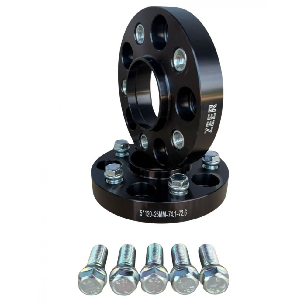 Levikepalat/Spacerit 25mm 5x120 74.1/72.6 M14x1.25 (1 kpl.) ZEER Levikepalat/Spacerit 25mm 5x120 74.1/72.6 M14x1.25 (1 kpl.) ZEER