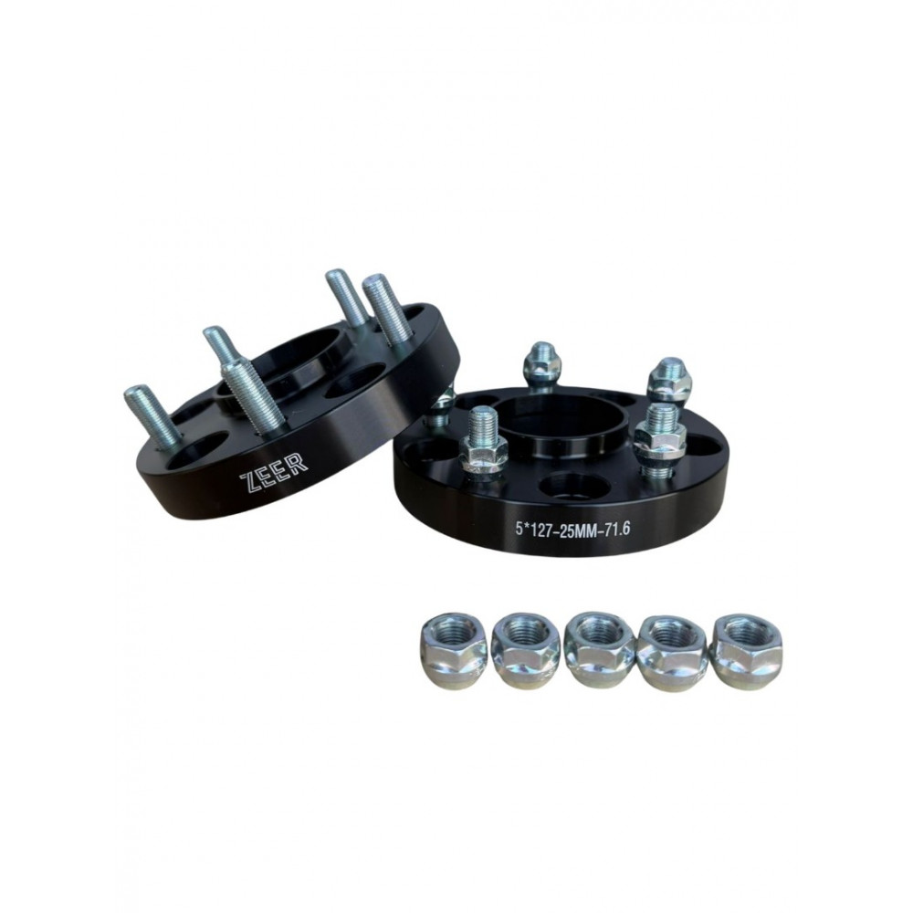 Ratta vaheklots (adapter) must naastudega 25mm 5x127 71.6/71.6 1/2 (1 tk.) ZEER