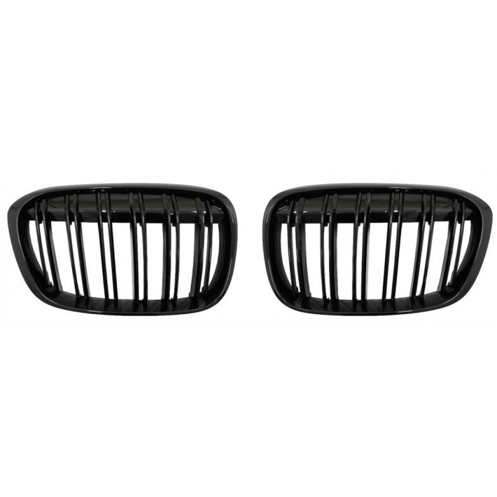 Front grills black gloss BMW X1 F48 DOUBLE STRIPE PIANO BLACK (2015-2019) 40404