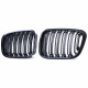 Передние решетки черные глянцевые BMW 3 E46 Double Stripe (1998-2001) 40213