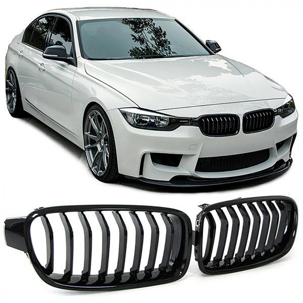 Priekšējās restes melnās glancētās BMW 3 F30/F31 PERFORMANCE (2012-2018) 40365