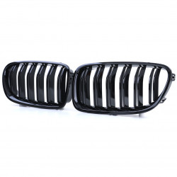 Front grills black gloss BMW 5 F10/F11 Double Stripe M Design Piano Black (2010-2016)