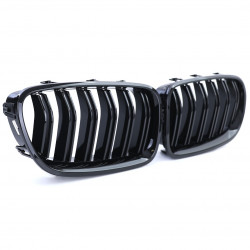 Front grills black gloss BMW 5 F10/F11 Double Stripe M Design Piano Black (2010-2016)