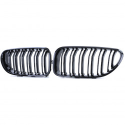 Priekšējās restes melnās glancētās BMW 6 Serie F06/F12/F13 Double Stripe (2012-...) 40403