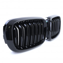 Front grills black gloss BMW X5/X6 F15/F16 Double Stripe Black Gloss (2014-2019)