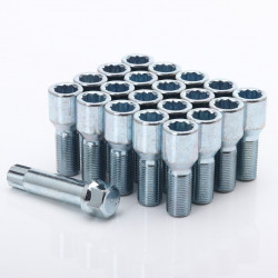 Set of bolts with inner key 14x1.25x28mm conical + key (21 pcs.)