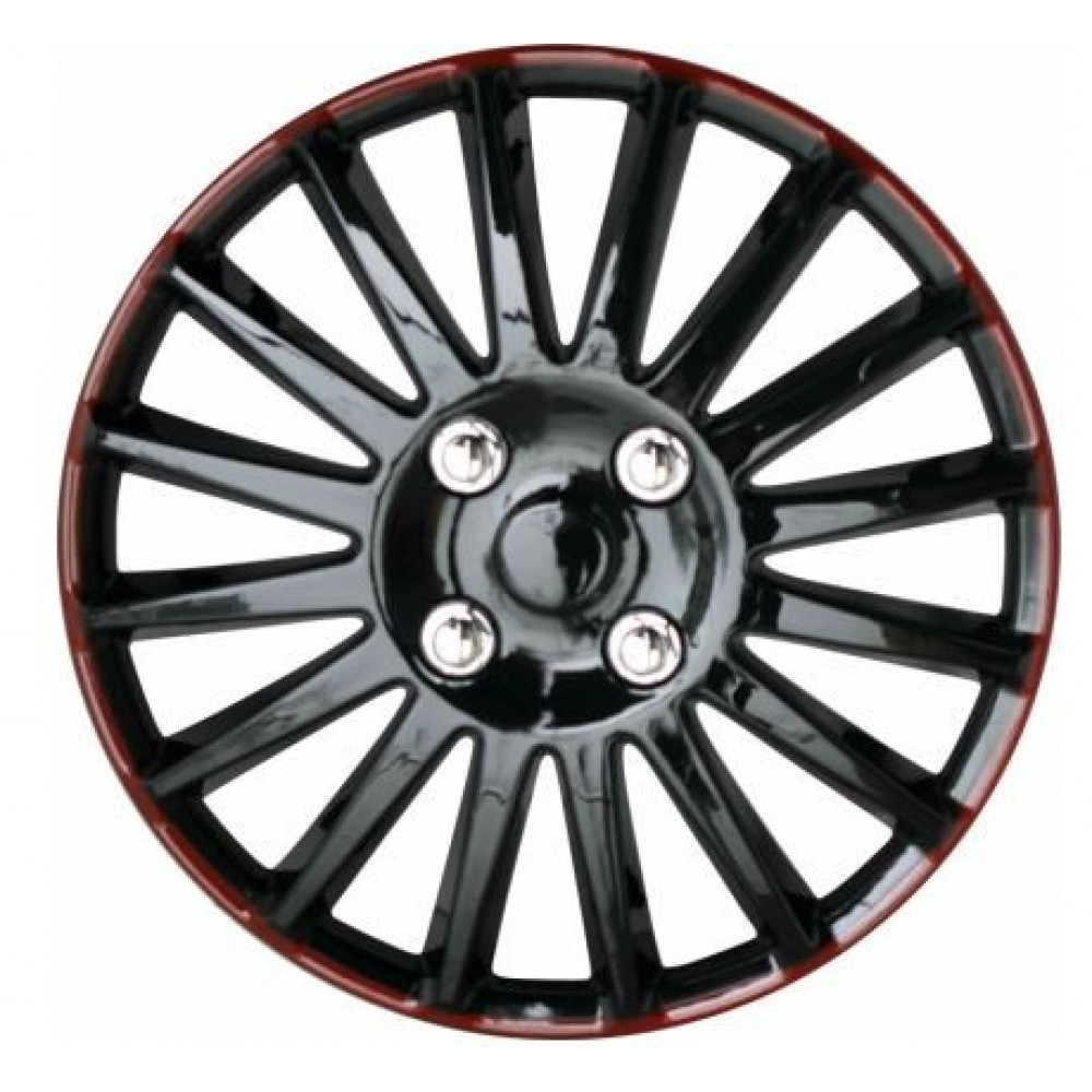 Dekoratīvās disku uzlikas R15 *WJ-5019 BLACK/RED* 