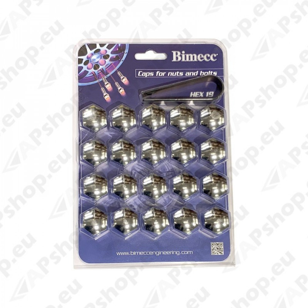 Колпачки на болты/гайки хром. 19mm BIMECC (20 шт.) BV19-000CR