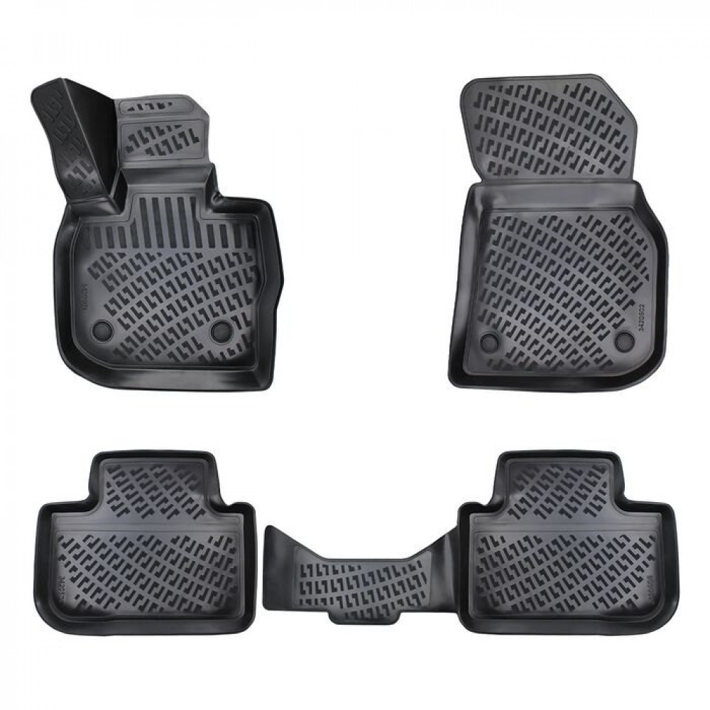 CAR RUBBER FLOOR MATS BLACK 3D BMW X3 G01/X4 G02 (2017-...) RIZLINE