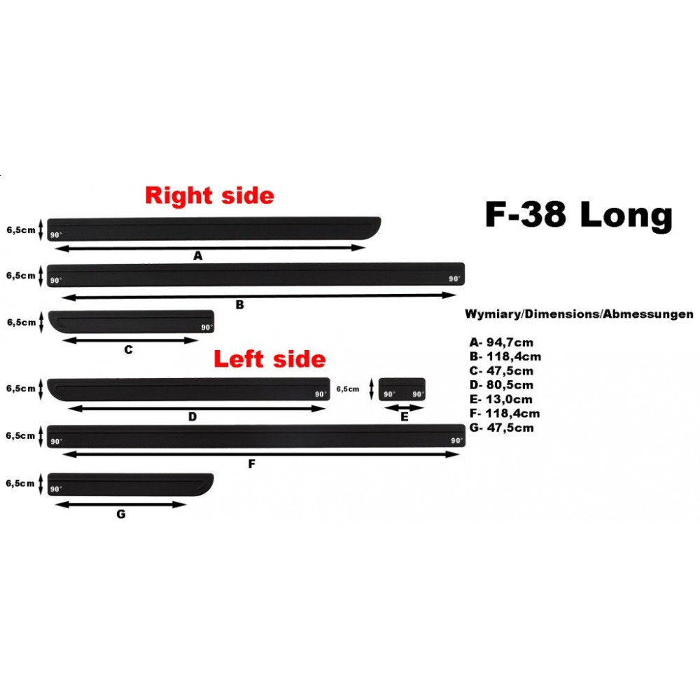 Decorative side moldings F-38 (VW T5 Long)