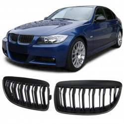 Priekšējās restes melnās matētas BMW 3 E90/E91 Pre-facelift Matte Black (2005-2008) 40427