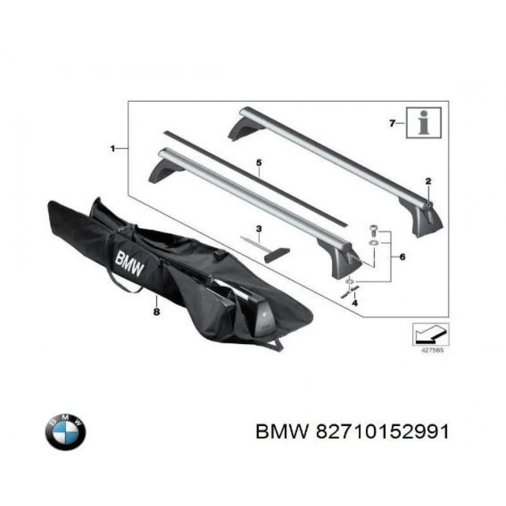 Auto jumta bagāžnieks OEM BMW 3 E90 Sedan (2005-2011) 82710152991