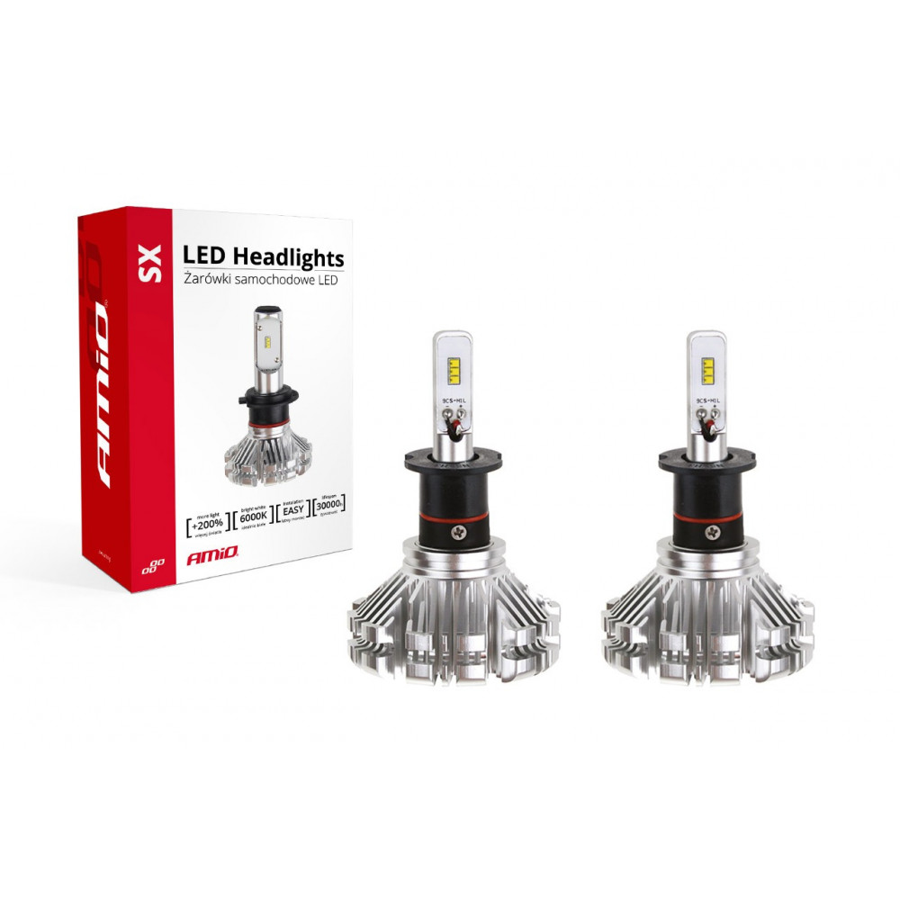 Авто LED лампочки SX Series AMiO H3 (2 шт.)