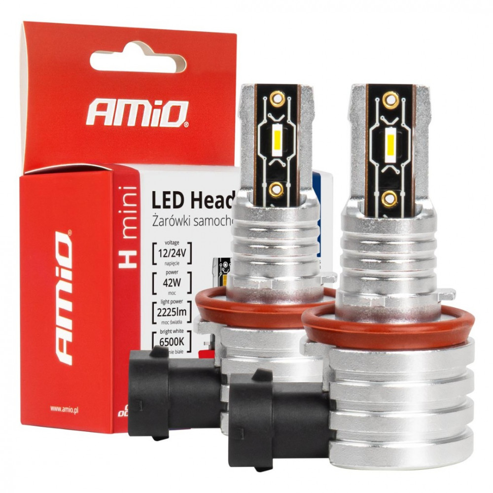 Car LED bulbs H-mini Series H8/H9/H11/H16 42W AMIO (2 pcs.)