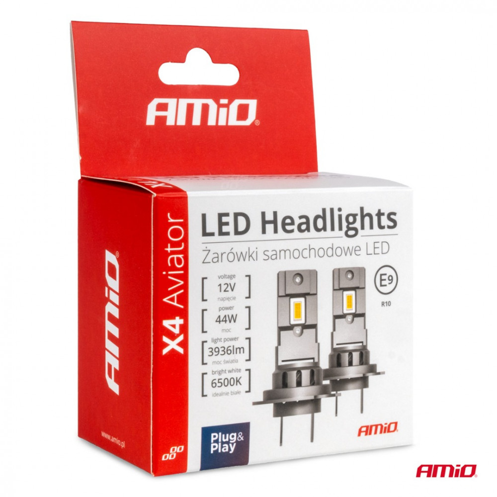 Авто LED лампочки X4-series AVIATOR HIR2 9012 6500K max 44W AMIO (2 шт.)