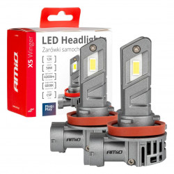 Auto LED lemputės X5-series WINGER H8 H9 H11 6000K max 50W AMIO