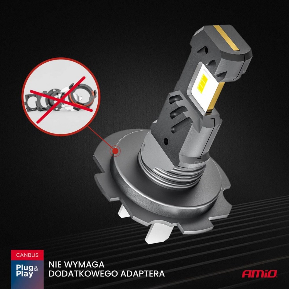 Autode LED-pirnid Hybrid series H7 H18 6000K Canbus 60W AMIO (2 tk.)