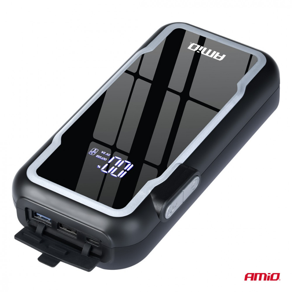 CAR BATTERY BOOSTER 12V 12V AMIO 3in1 Jump Starter/LED/Powerbank 12V 12Ah 1600A 04678