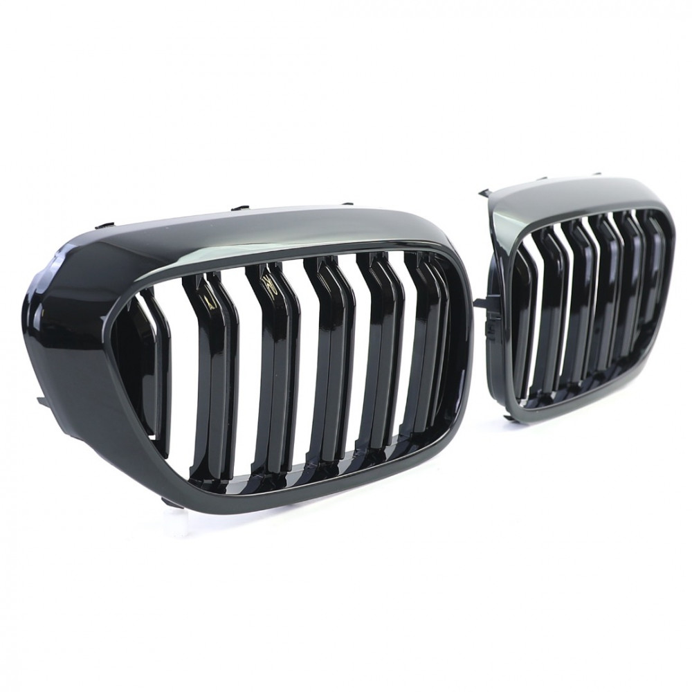 Front grills BMW 5 G30/G31 Double Stripe Piano Black (2017-2021) 34237