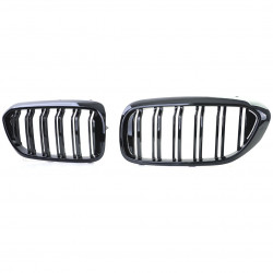 Front grills BMW 5 G30/G31 Double Stripe Piano Black (2017-2021) 34237