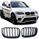 Front grills BMW X5/X6 E70/E71 Double Stripe Piano Black (2007-2014) 40419
