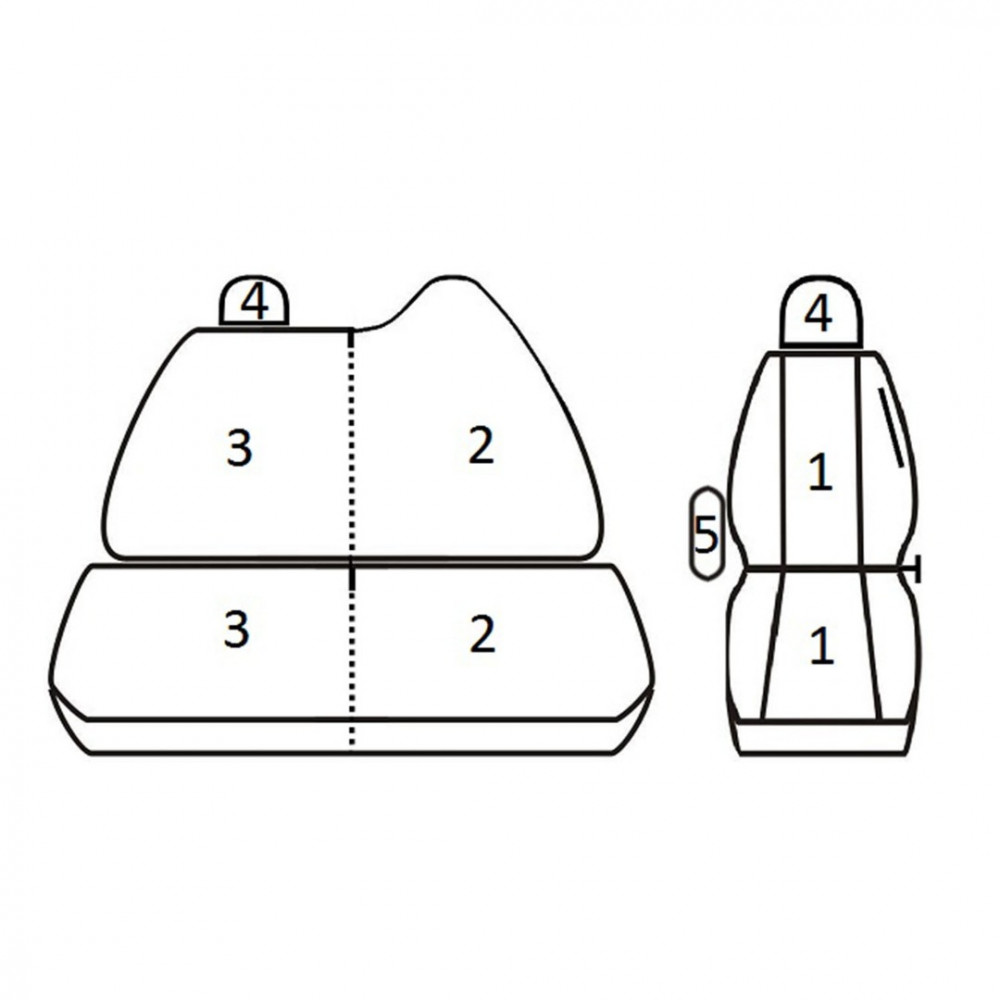 Модельные чехлы на сиденья *COMFORT* RENAULT MASTER/OPEL MOVANO (1+2 , с делящ. низом) (2010-...)