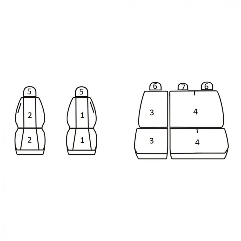 Модельные чехлы на сиденья *COMFORT* VW CADDY (5s.)(2004-2020)