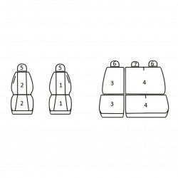 Модельные чехлы на сиденья *COMFORT* VW CADDY (5s.)(2004-2020)