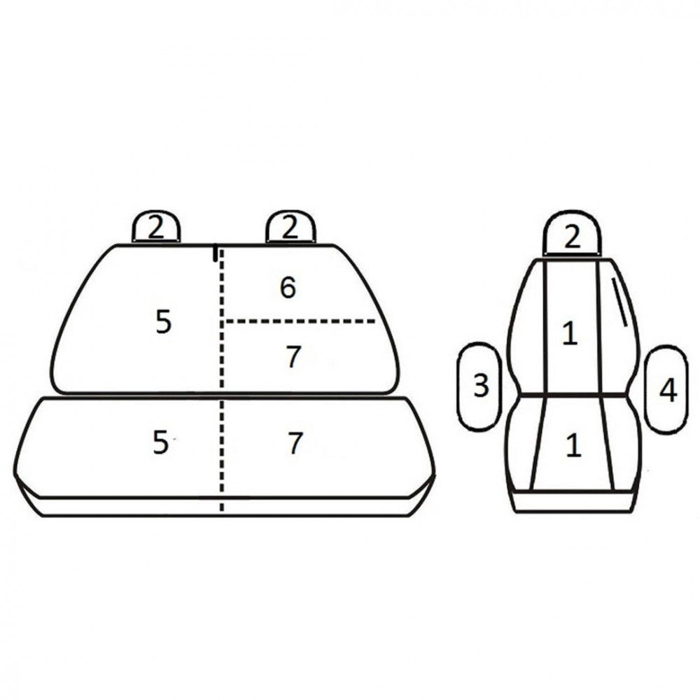 МОДЕЛЬНЫЕ ЧЕХЛЫ НА СИДЕНЬЯ *COMFORT* VW CRAFTER II (1+2)(2017-...)