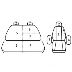 МОДЕЛЬНЫЕ ЧЕХЛЫ НА СИДЕНЬЯ *COMFORT* VW CRAFTER II (1+2)(2017-...) 