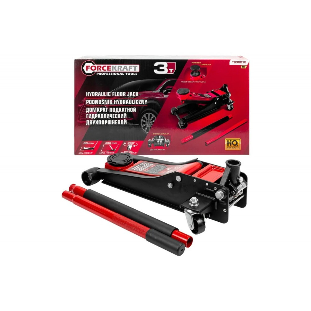 Домкрат гидравлический FORCECRAFT 3T T830018 (85-430 mm)