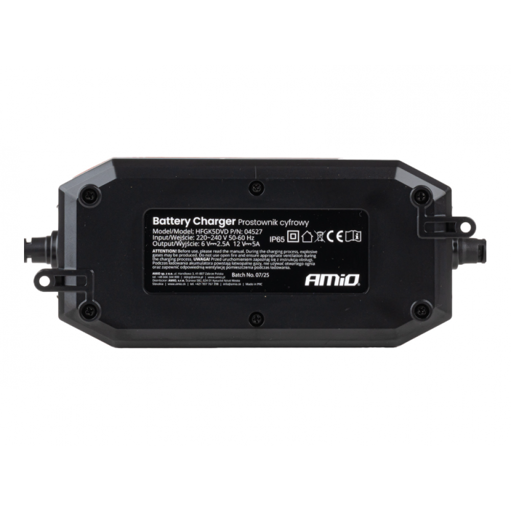Car battery charger AGM GEL STD LiFePo4 MAX 5A 6V/12V PRO AMIO 04527
