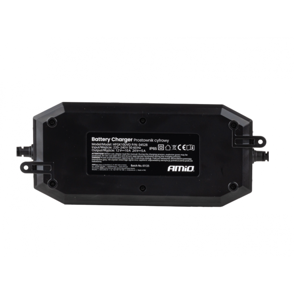 Car battery charger AGM GEL STD LiFePo4 MAX 10A 12V/24V PRO AMIO 04528