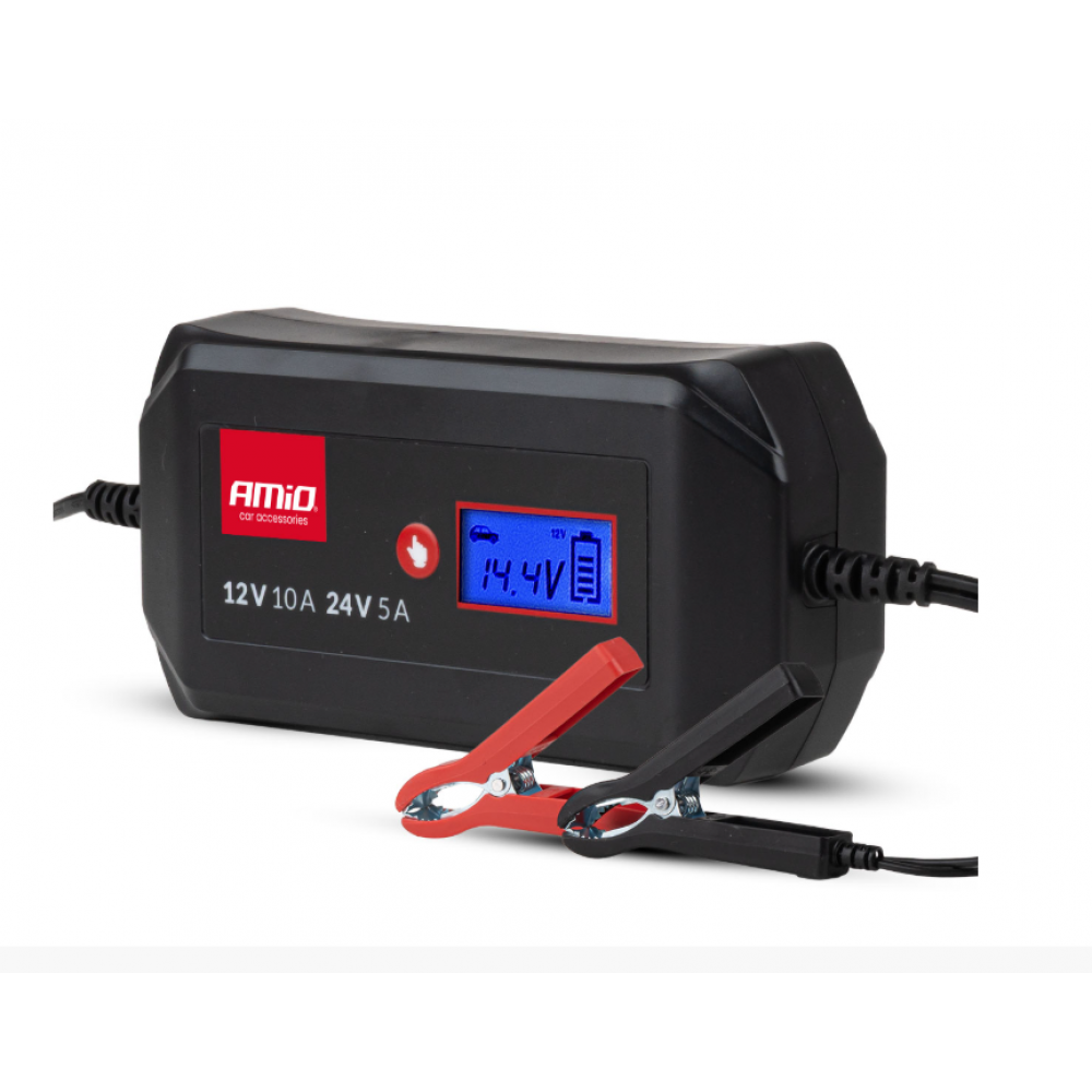 Car battery charger STD GEL AGM WET MAX 10A 12V/24V AMIO 04525