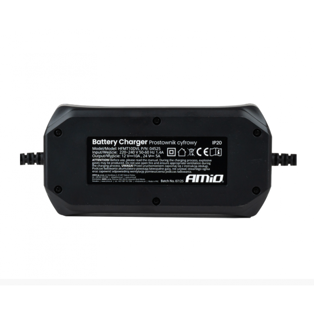 Car battery charger STD GEL AGM WET MAX 10A 12V/24V AMIO 04525